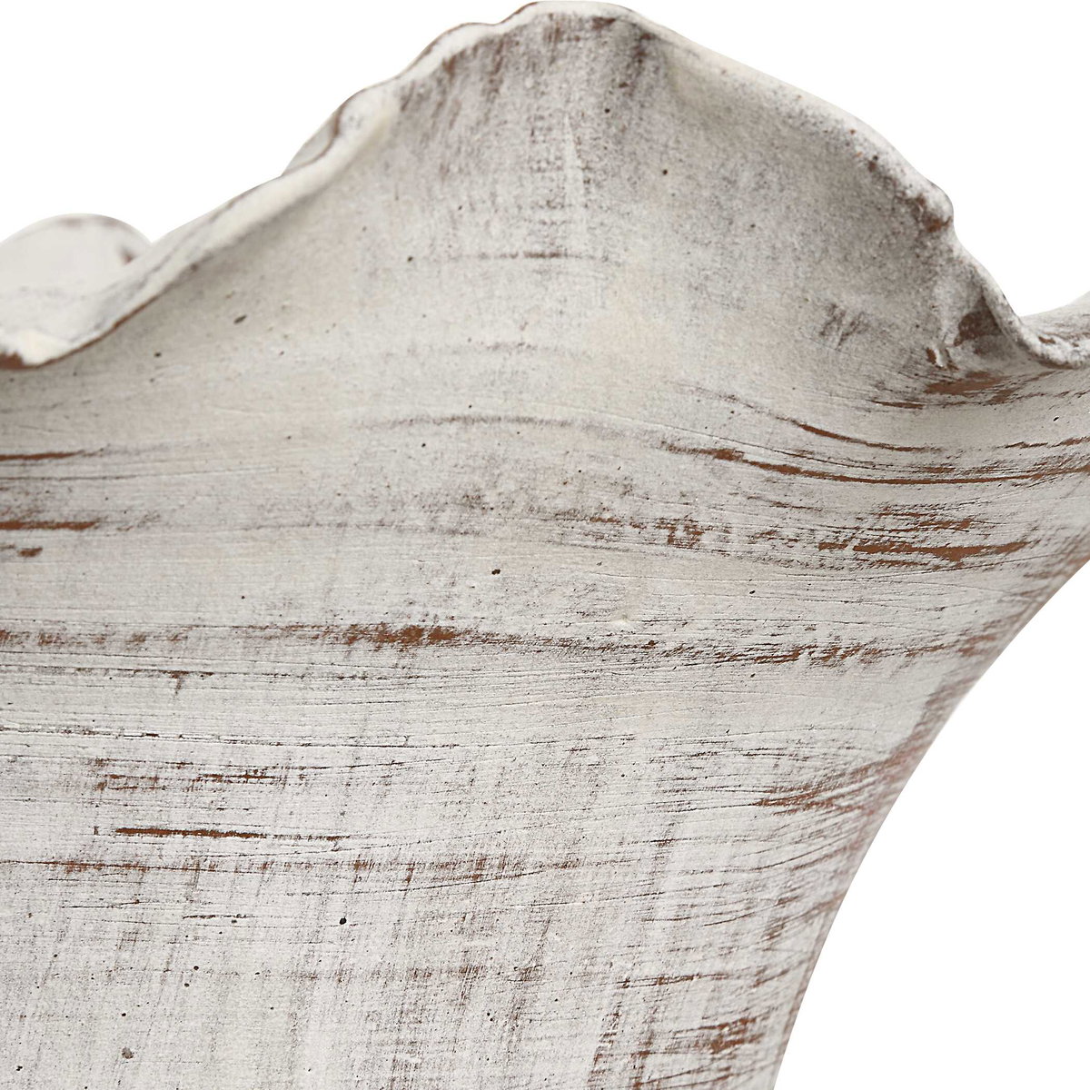 Ruffled Petal White Vases Set/2, by Uttermost, 11" width x 16" height x 11" depth View 3