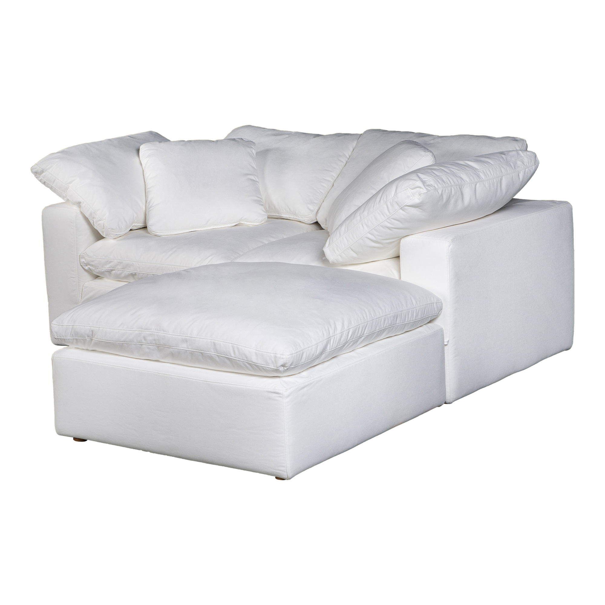 Terra Condo Nook Modular Sectional Cream White, Sectional Sofa by Moe's Home, 76" width x 32" height x 76" depth View 3