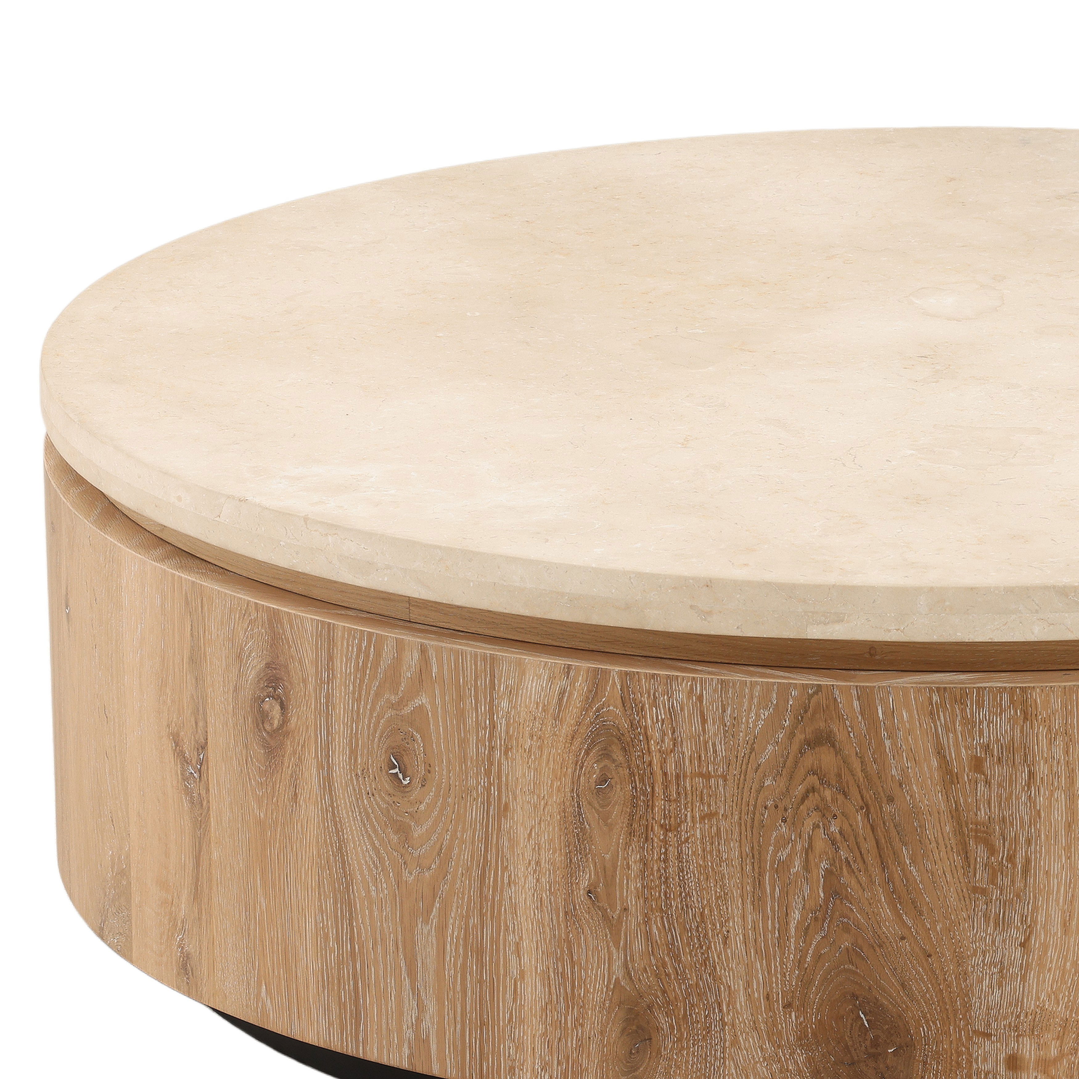 Canyon Coffee Table Natural, by Dovetail, 48" width x 16" height x 48" diameter x 48" depth View 3
