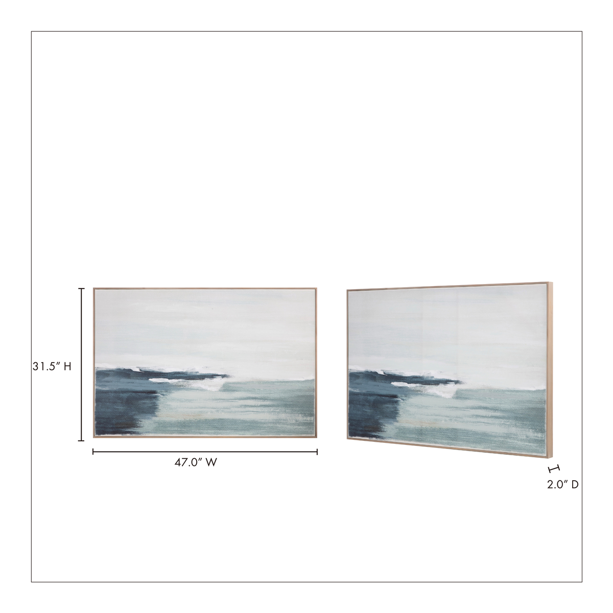Shoreline Framed Painting, by Moe's Home, 47" width x 31.5" height x 2" depth View 7