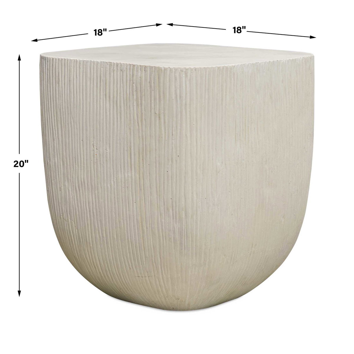 Alma Concrete Outdoor Side Table, Outdoor Table by Uttermost, 1'6" width x 1'8" height x 1'6" depth View 3