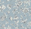 Passion Flower Toile Sky Blue Wallpaper, by York Wall, 27' length x 2'3" width x 0.02" depth thumbnail 1