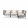 Inou Elements Modular Four-seater Sectional Sofa, Outdoor Furniture by Crescent Garden, 6'9.3" width x 2'2.4" height x 4'5.3" depth thumbnail 1