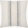 Linen Stripe Embellished Accent Pillow, Decorative Pillow by Surya, 18" length x 18" width thumbnail