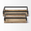 Ross Set of 2 Natural Wood with Black Metal Nesting Trays thumbnail 6