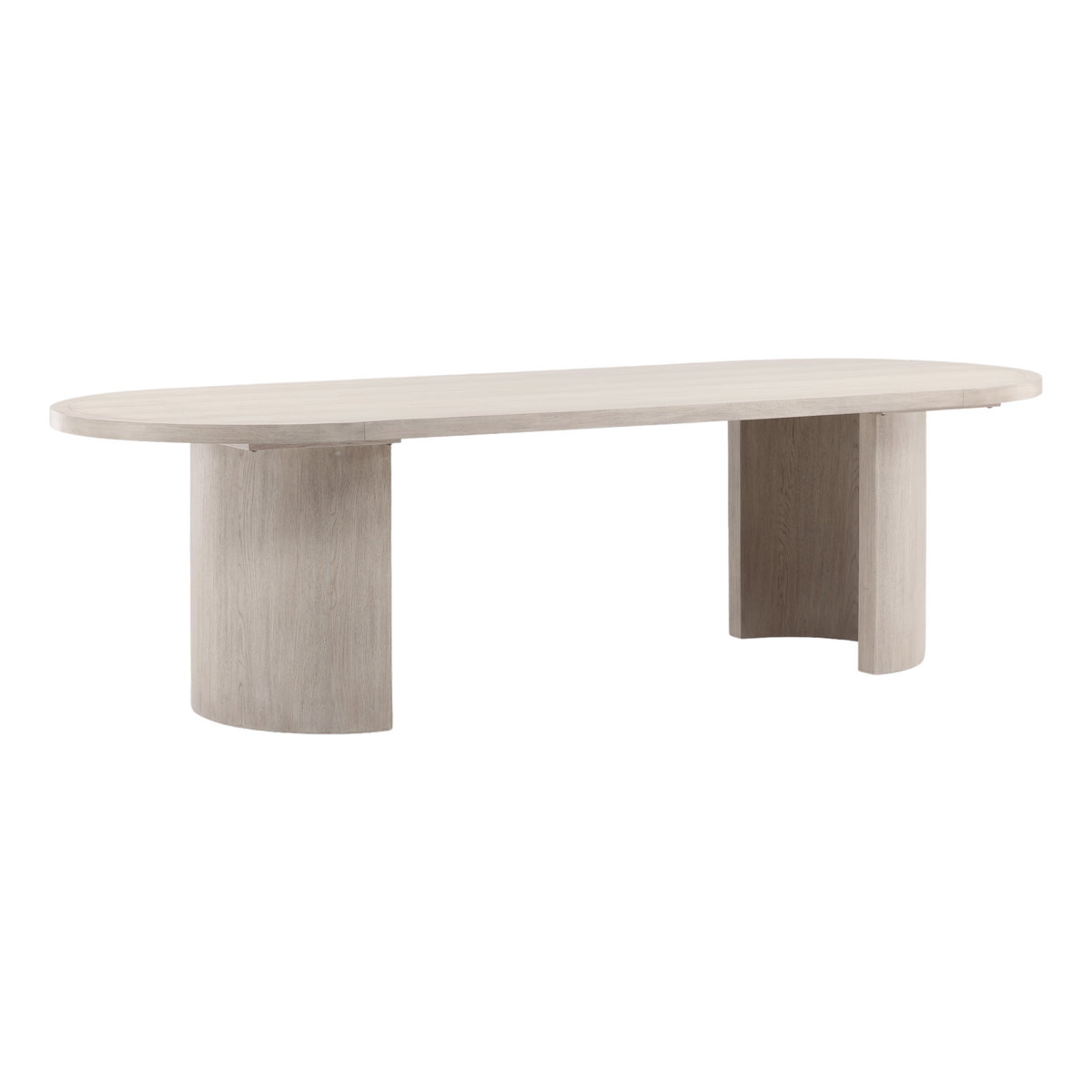 Sarai Dining Table Light Grey, by Dovetail, 109" width x 30" height x 42" depth View 1