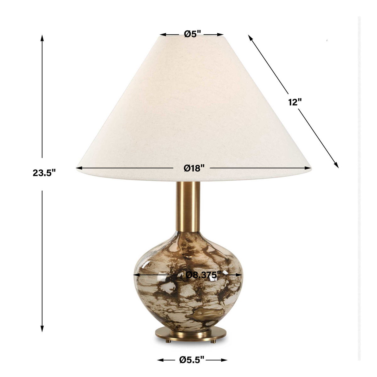 Montagu Dark Brown Table Lamp, by Uttermost, 18" width x 23.5" height x 18" depth View 3