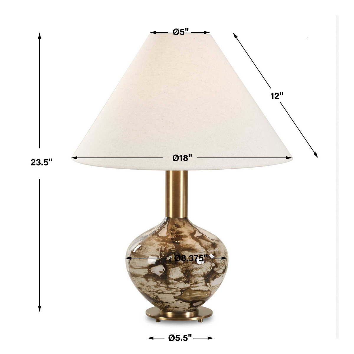 Montagu Dark Brown Table Lamp, by Uttermost, 18" width x 23.5" height x 18" depth View 3