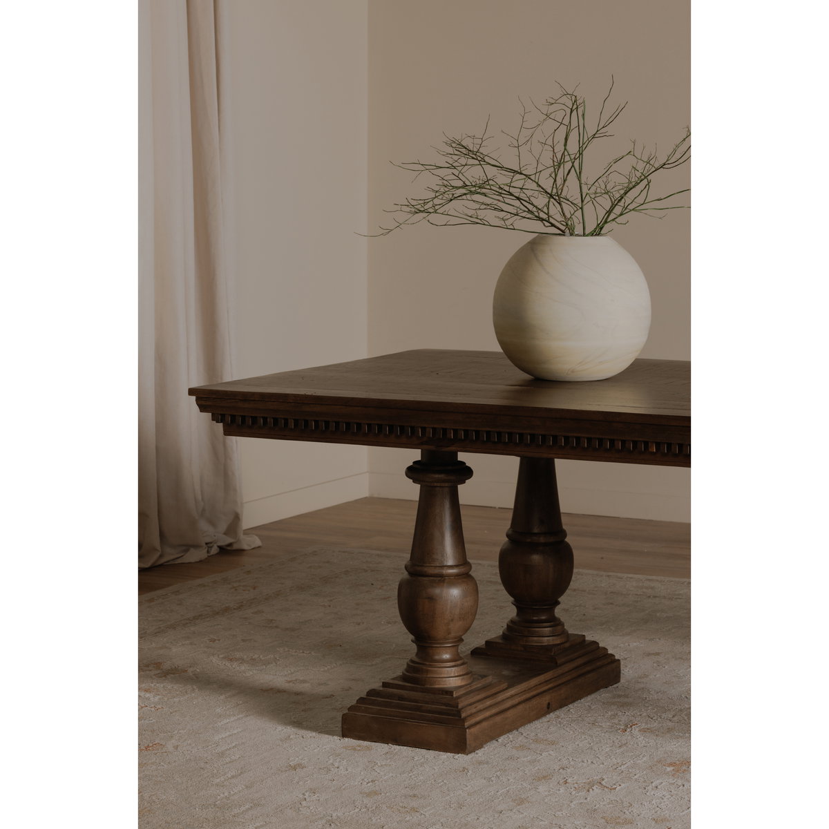 Everson Dining Table Brown, by Moe's Home, 43" width x 30" height x 110" depth View 7