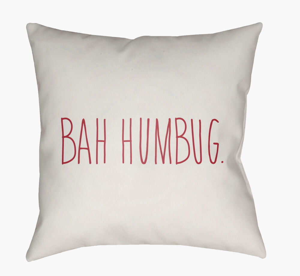 Bahhumbug Accent Pillow, Decorative Pillow by Surya, 20" length x 20" width