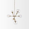 Britton Gold Metal with Clear Glass Globes 6-Light Chandelier thumbnail 4