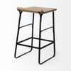 Conan 25' Seat Height Brown Wood Seat Black Metal Frame Counter Stool, Counter & Bar Stool by Mercana, 15" length x 15" width x 25" height thumbnail 9