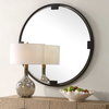 Cornelia Black Round Mirror, by Uttermost, 3'6.5" width x 3'6.5" height x 1.25" depth thumbnail 4