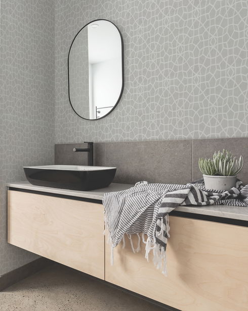 Sculptural Web Grey & Cream Wallpaper