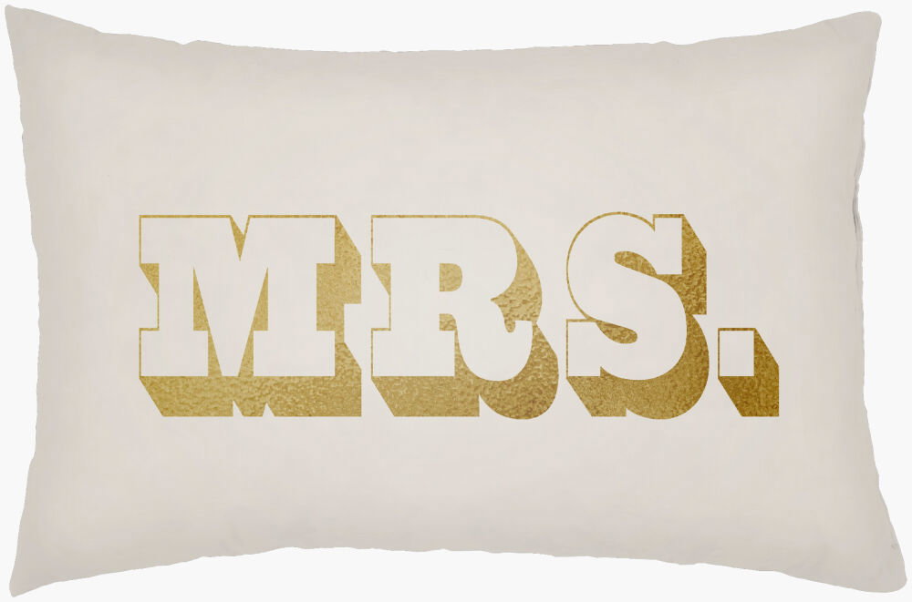 Mr & Mrs Lumbar Pillow, Decorative Pillow by Surya, 14" length x 22" width