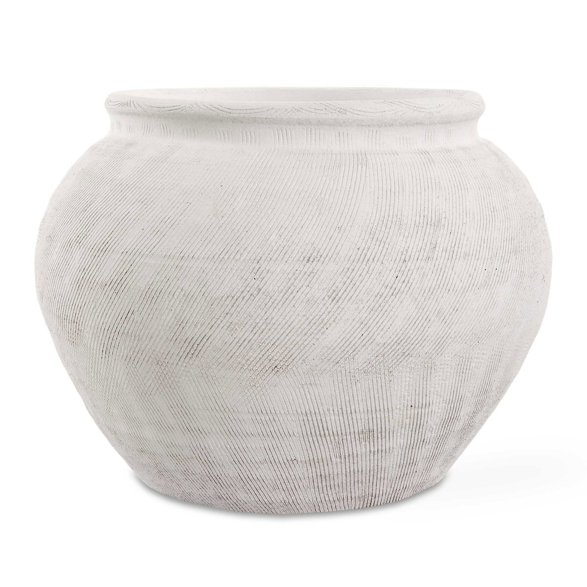 Floreana Round White Vase, by Uttermost, 12" width x 9" height x 12" depth View 1