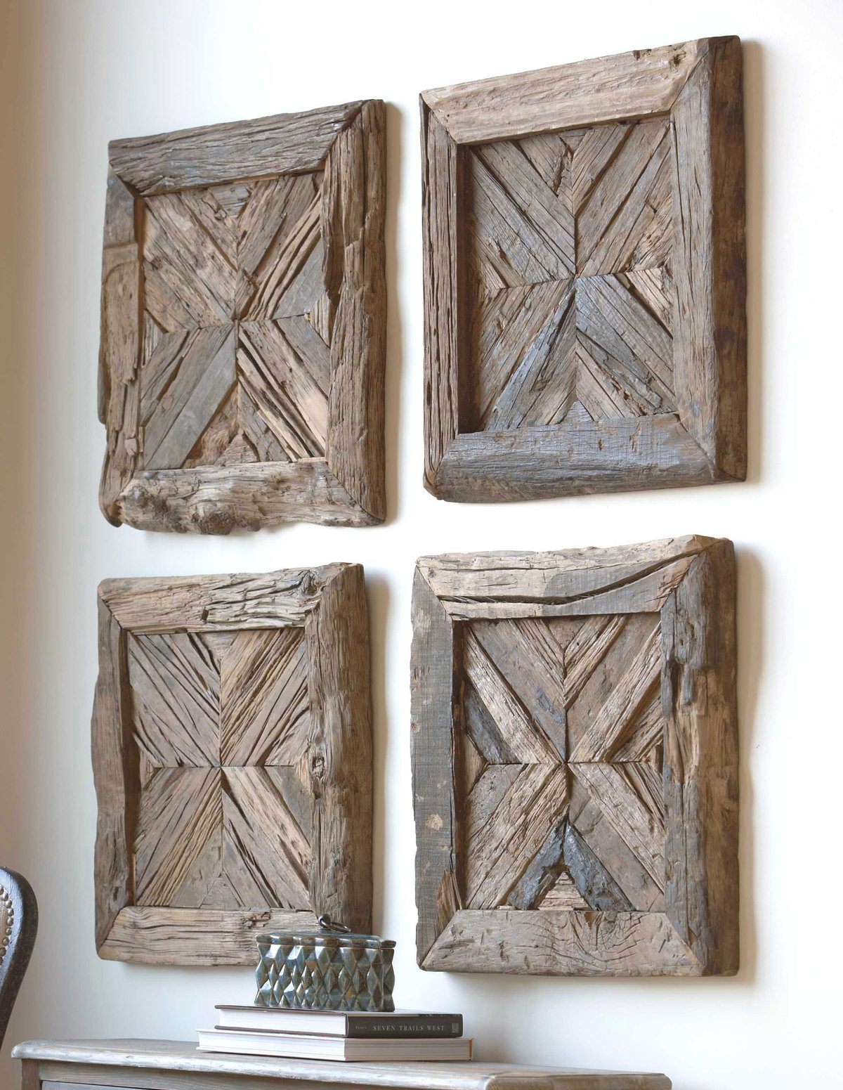 Rennick Reclaimed Wood Wall Art, Sculptural Wall Art by Uttermost, 21" width x 21" height x 2" depth View 2