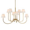 Poppins 8 Light Brass Chandelier, Ceiling Light by Uttermost, 45" width x 25" height x 24" depth thumbnail 1