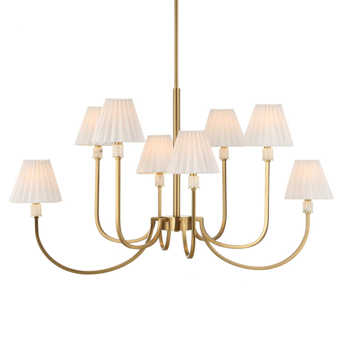 Poppins 8 Light Brass Chandelier, Pendant by Uttermost, 45" width x 25" height x 24" depth View 1