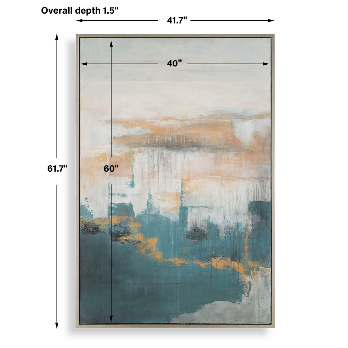 Eastside Abstract Coastal Art, by Uttermost, 41.7" width x 61.7" height x 1.5" depth View 3