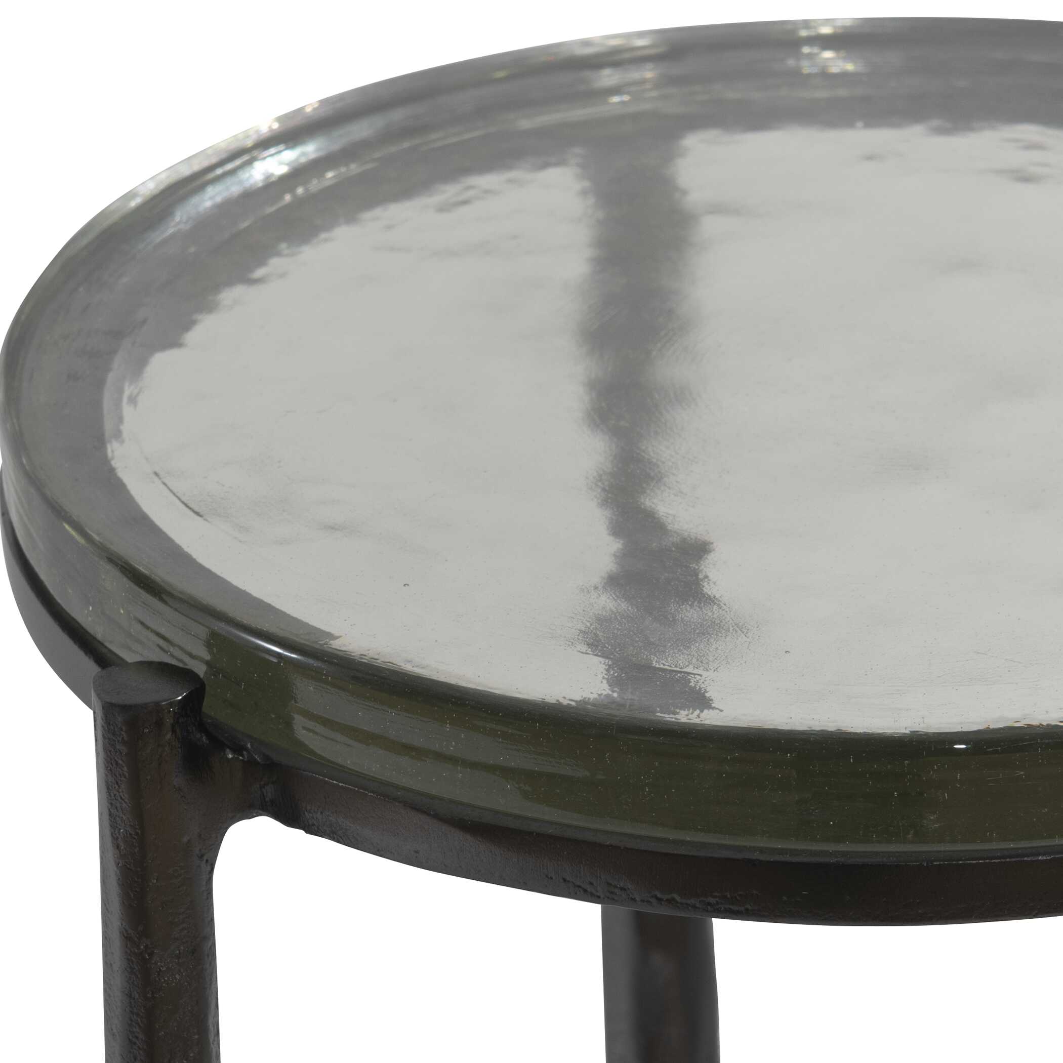Eternity Iron & Glass Accent Table, Furniture by Uttermost, 12" width x 22.5" height x 12" depth View 6