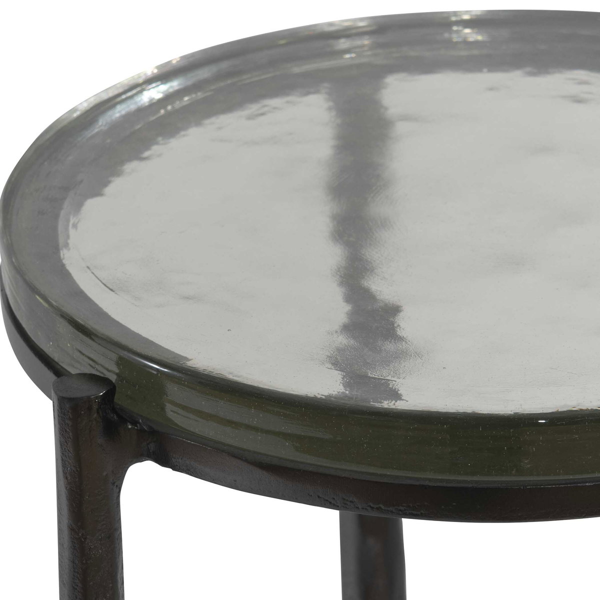 Eternity Iron & Glass Accent Table, Side & End Table by Uttermost, 12" width x 22.5" height x 12" depth View 6