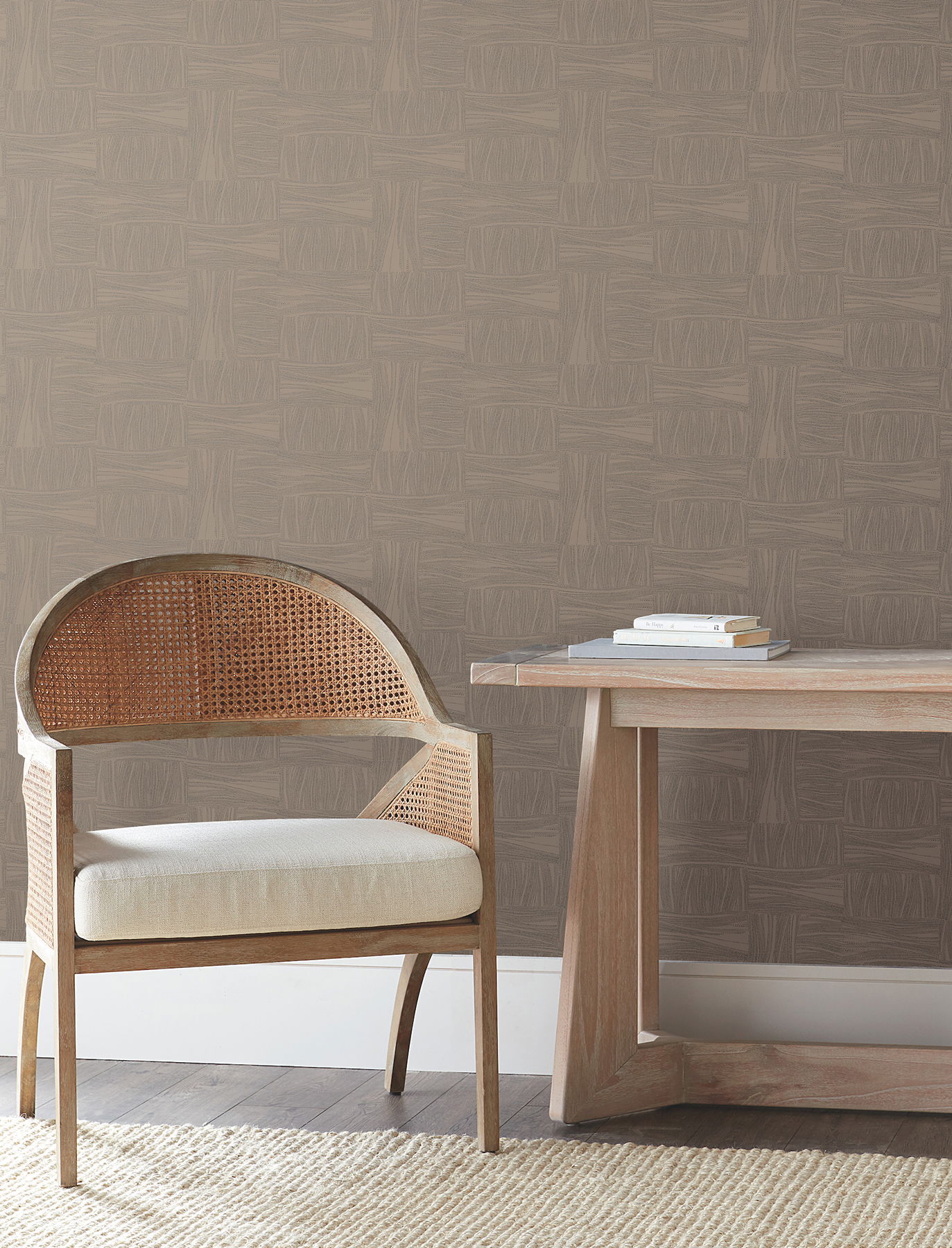 Wicker Dot Mocha Wallpaper, by York Wall, 27' length x 2'3" width x 0.02" depth View 2