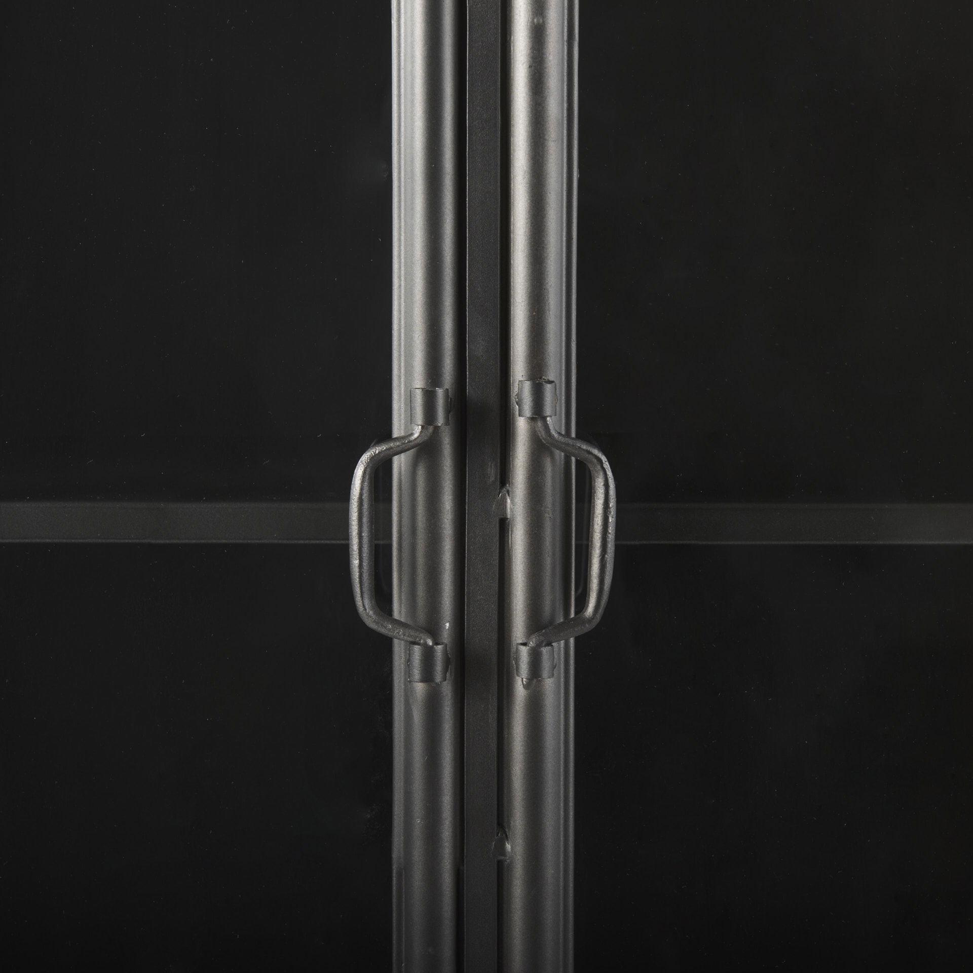 Poppy II 73.8' H Black Metal With Glass Door Display Cabinet, Cabinets & Sideboard by Mercana, 37.75" length x 15" width x 74" height View 6