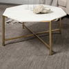 Vincent 33' Octagonal White Marble Tabletop with Gold Metal Base Coffee Table thumbnail 2