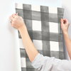 Watercolor Check Black & White Wallpaper, by York Wall, 33' length x 1'8.5" width x 0.02" depth thumbnail 8