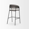 Carolyn Bar Stool with Gray Fabric & Matte Black Metal, Counter & Bar Stool by Mercana, 19.25" length x 20.4" width x 39.75" height thumbnail 6