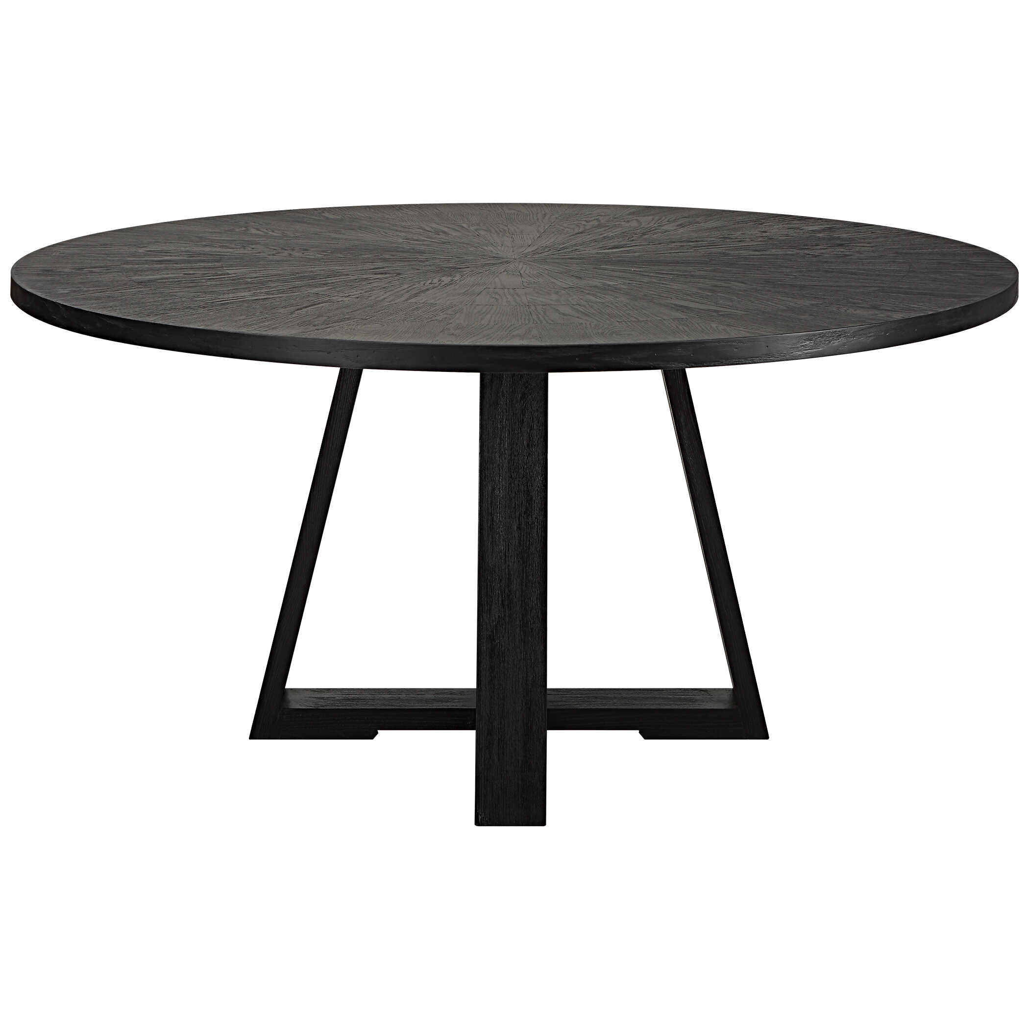 Gidran Round Black Dining Table, Furniture by Uttermost, 60" width x 29.9" height x 60" depth View 5