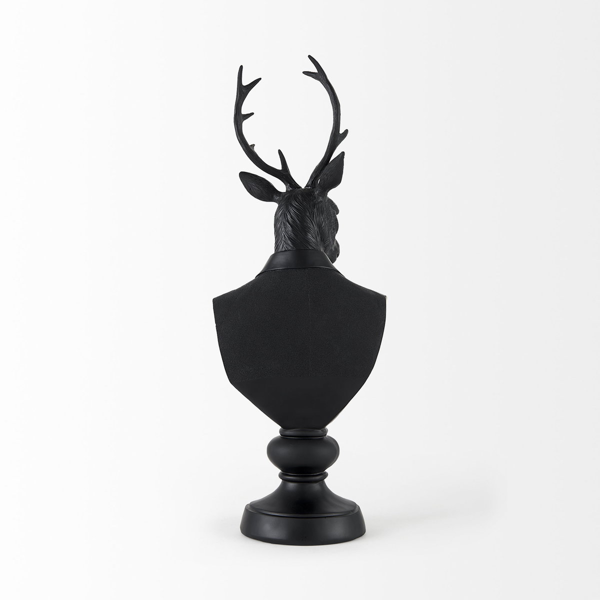 Mozart 22.5H Black Painted Resin Deer In A Suit Bust, Decorative Object by Mercana, 8.2" length x 6" width x 22.5" height View 6