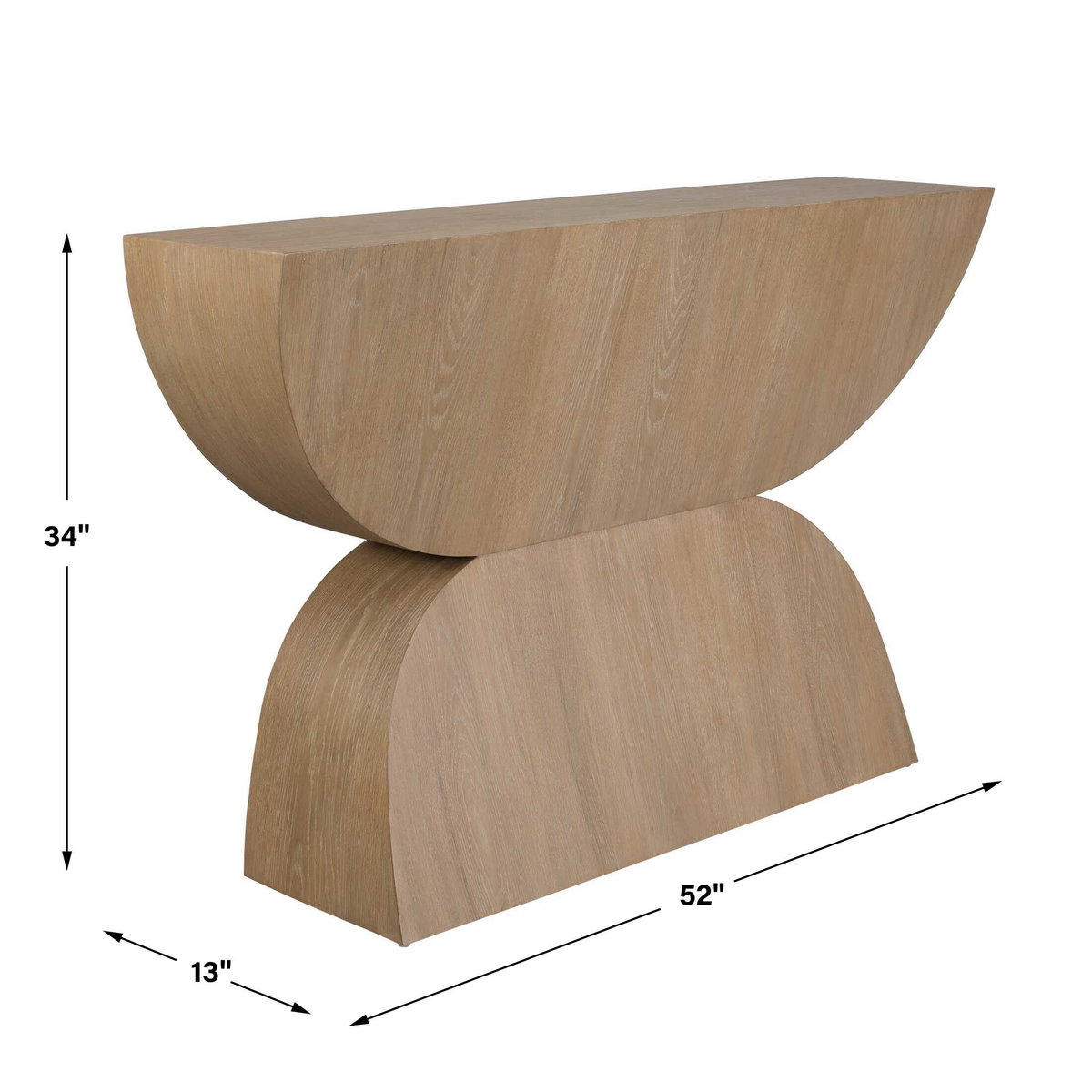 Ciano Modern Wood Console Table, by Uttermost, 52" width x 34" height x 13" depth View 3