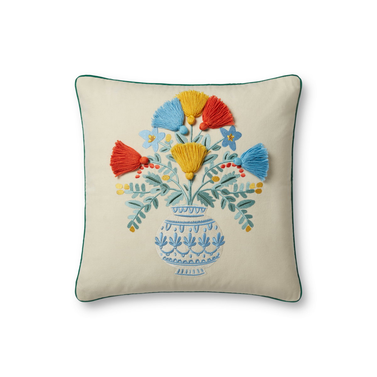 Rifle Paper Co. x Loloi No Name Pillow, Decorative Pillow, 18" length x 18" width View 1