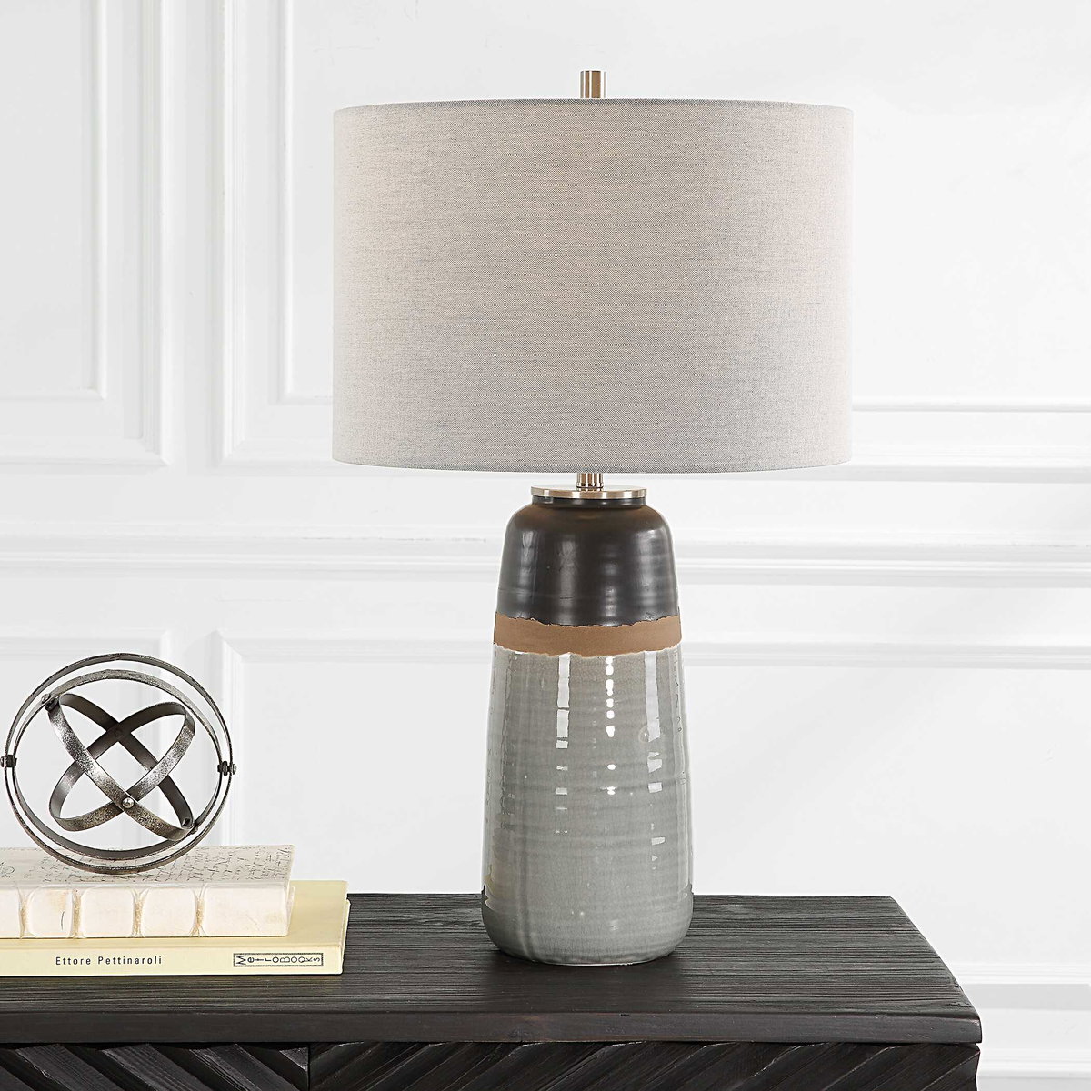 Coen Gray Table Lamp, by Uttermost, 15" width x 25.5" height x 15" depth View 6