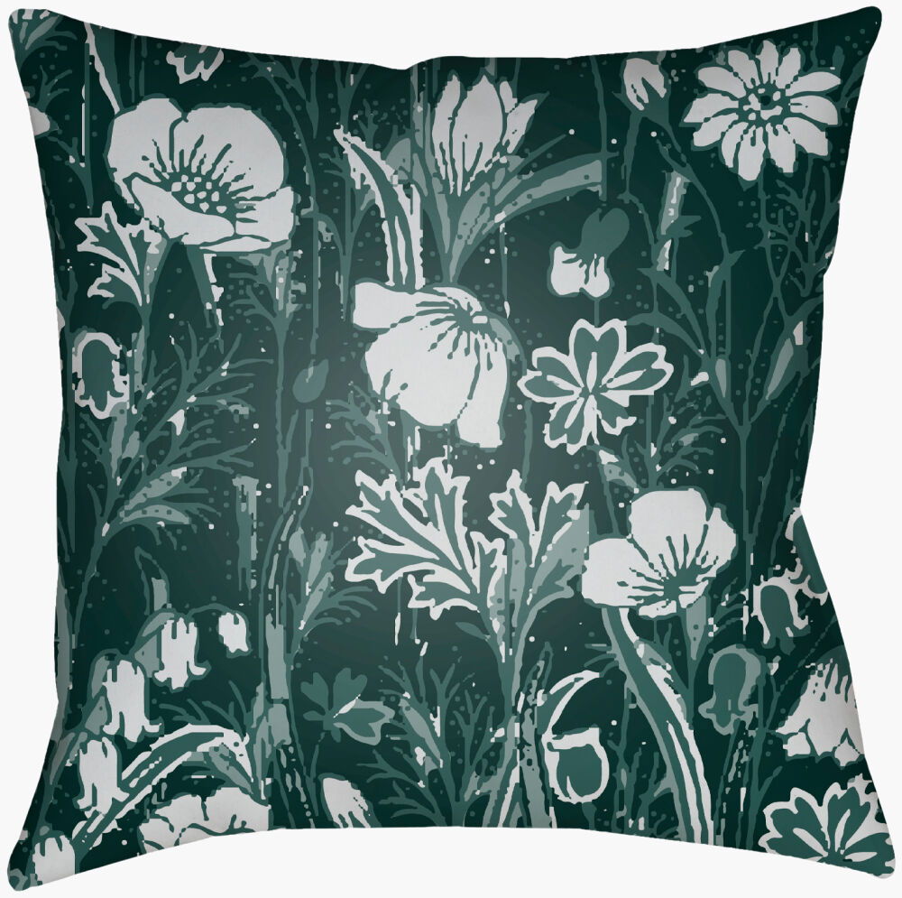 Chinoiserie Floral Accent Pillow, Decorative Pillow by Surya, 18" length x 18" width