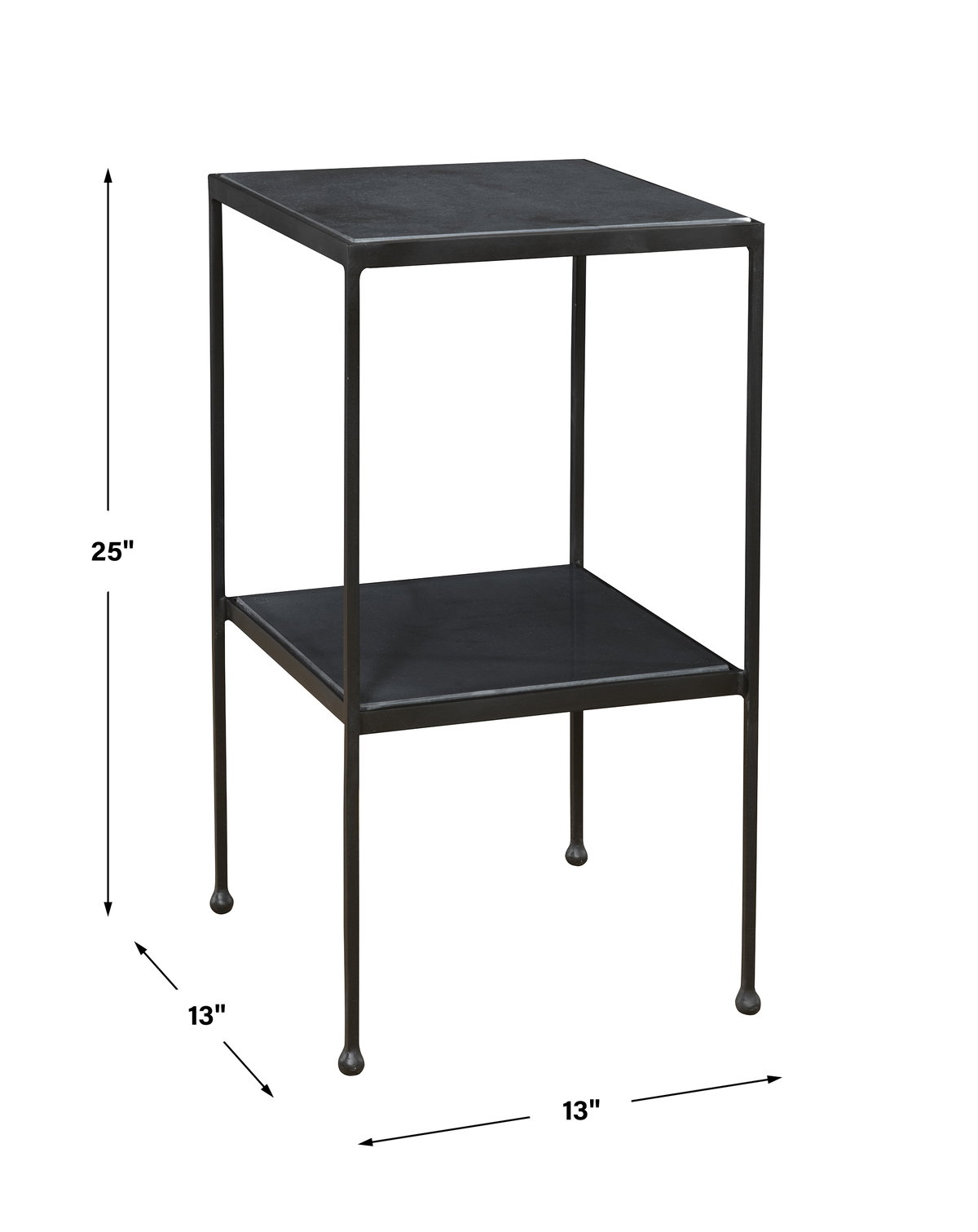 Sherwood Square Marble Accent Table, Side & End Table by Uttermost, 13" width x 25" height x 13" depth View 3