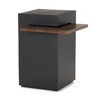 Charles Matte Black Metal with Wood Shelf Square Accent Table, Side & End Table by Mercana, 20" length x 20" width x 24" height thumbnail 1