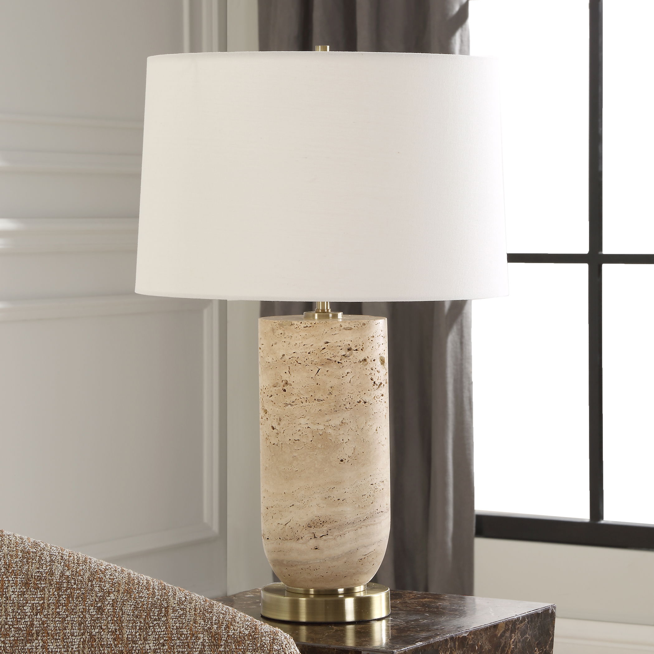 Aubrey Travertine Table Lamp large image 