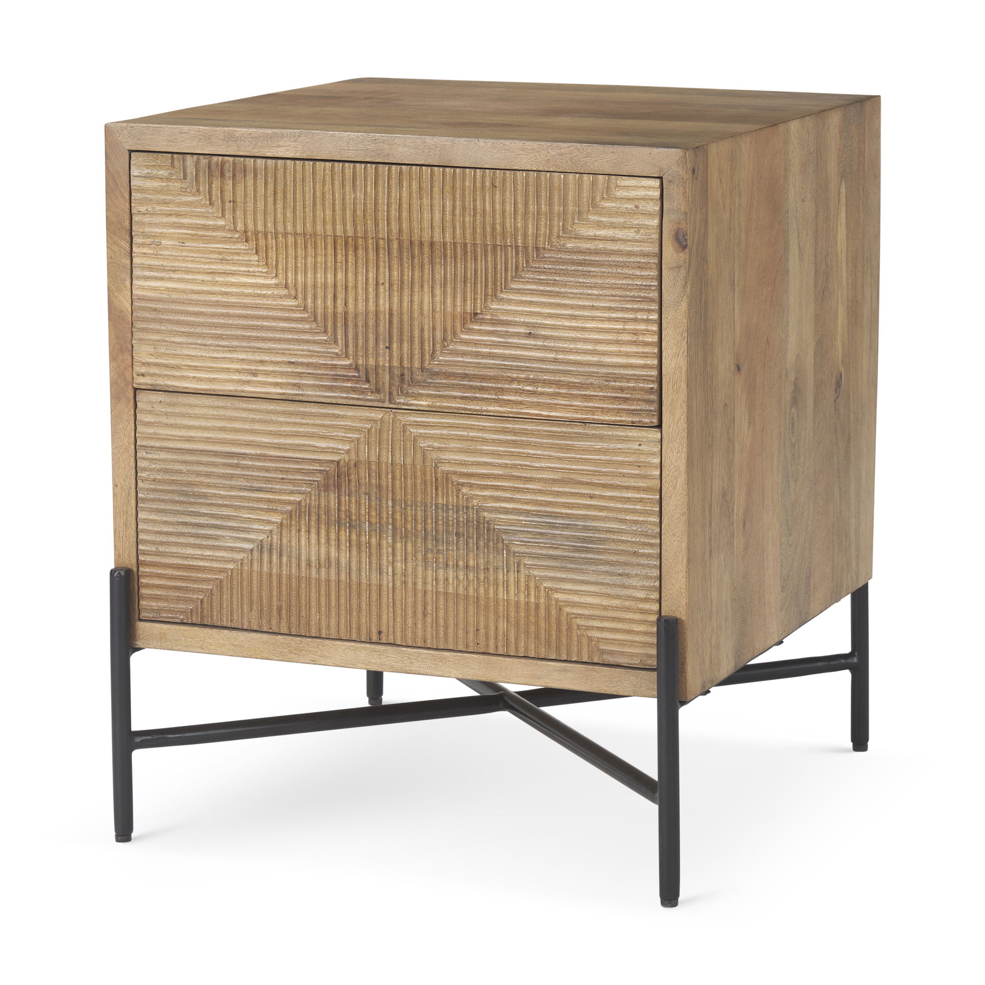 Cairo 22.0L x 22.0W x 26.0H Wood 2 Drawer Accent table, Side & End Table by Mercana, 22" length x 23.5" width x 26" height View 1