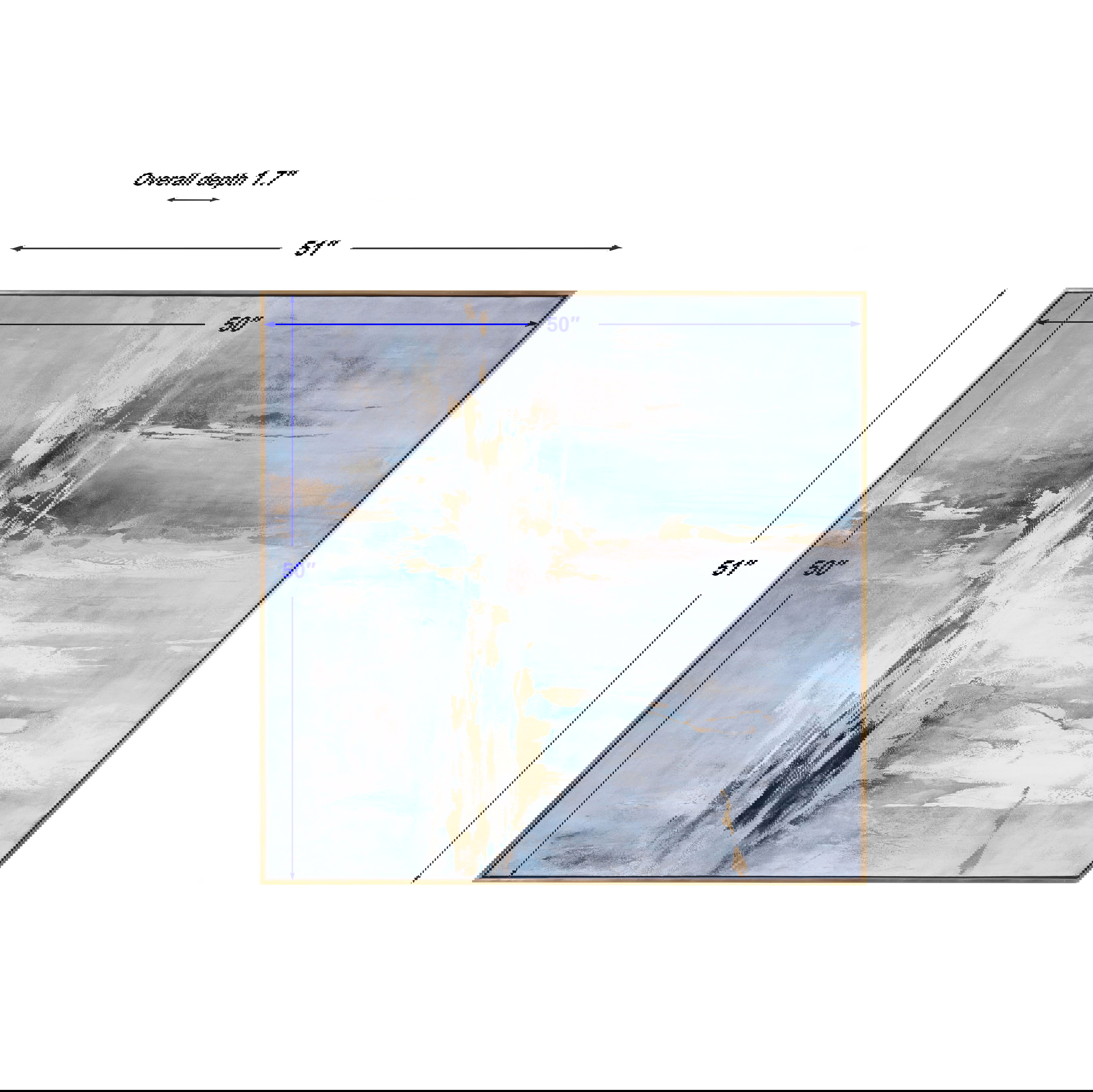 Road Less Traveled Abstract Art, Painting by Uttermost, 51" width x 51" height x 1.7" depth View 3