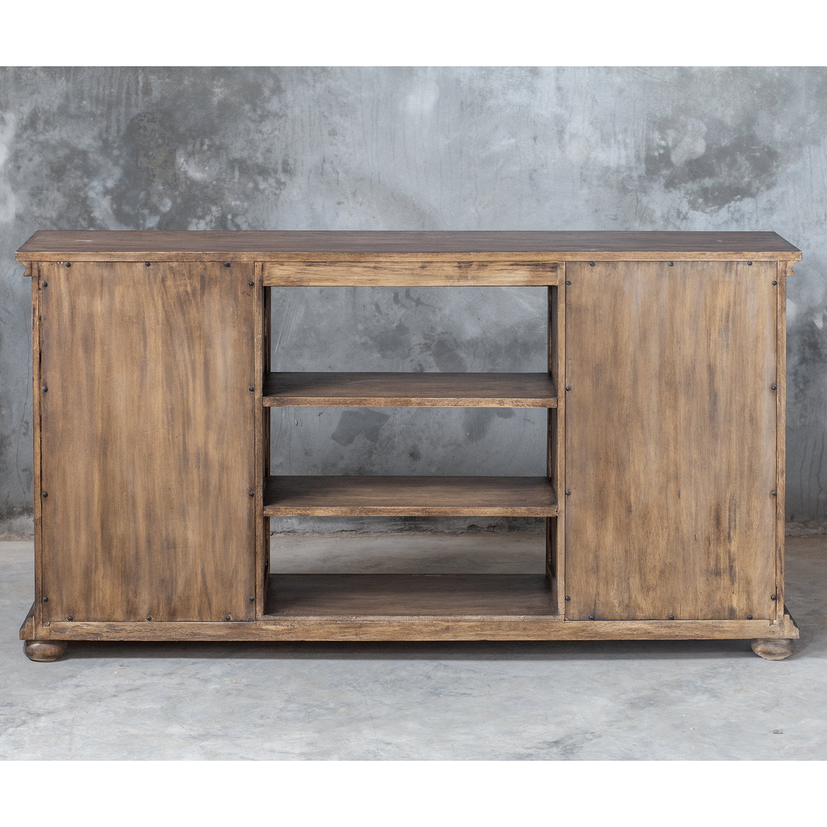 Primalia Barn Door Media Console, by Uttermost, 5'2" width x 2'10" height x 1'2" depth View 10