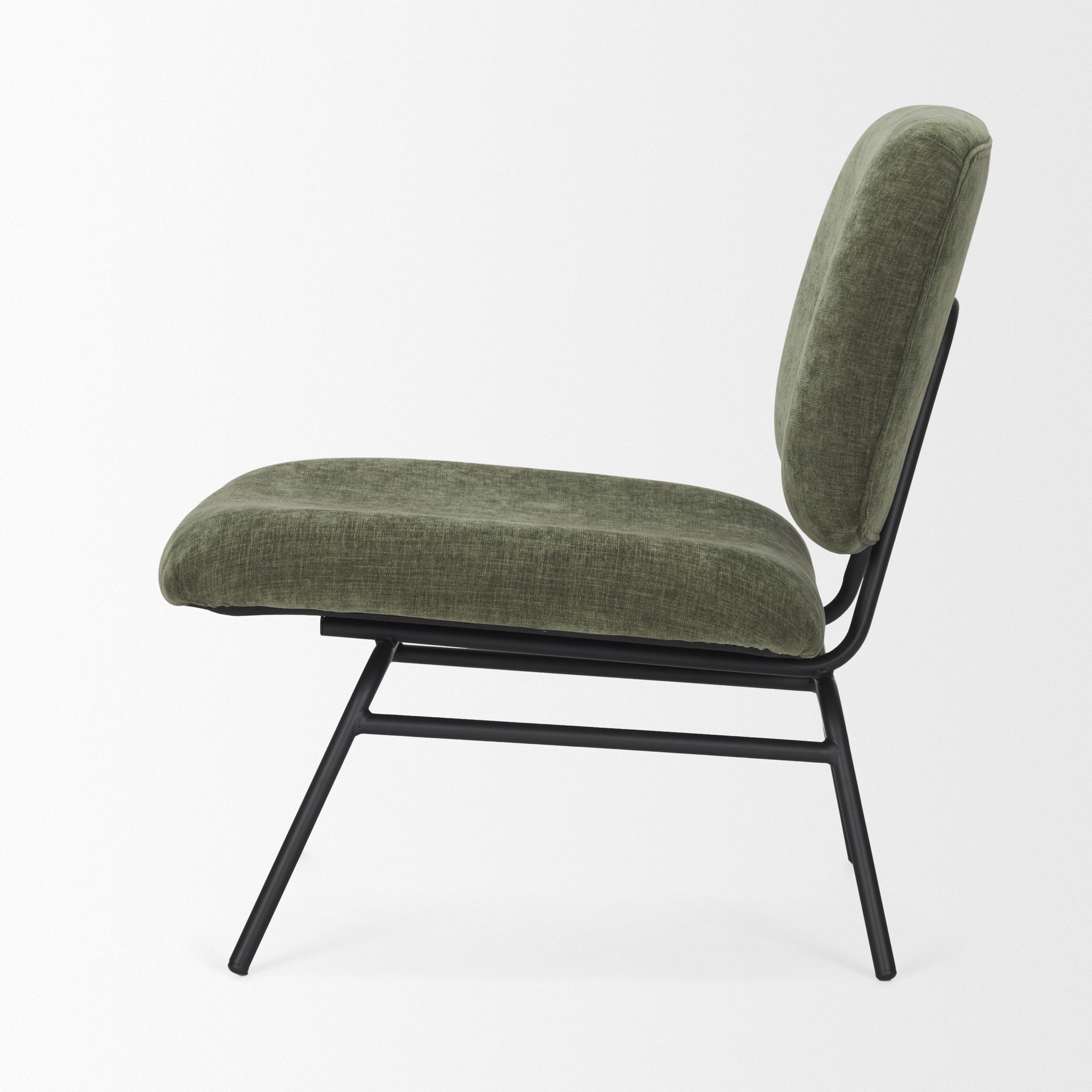 Nora Forest Green Fabric with Matte Black Metal Legs Accent Chair large image 