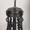 Selma Black Wood Bead and Metal Chandelier thumbnail 4