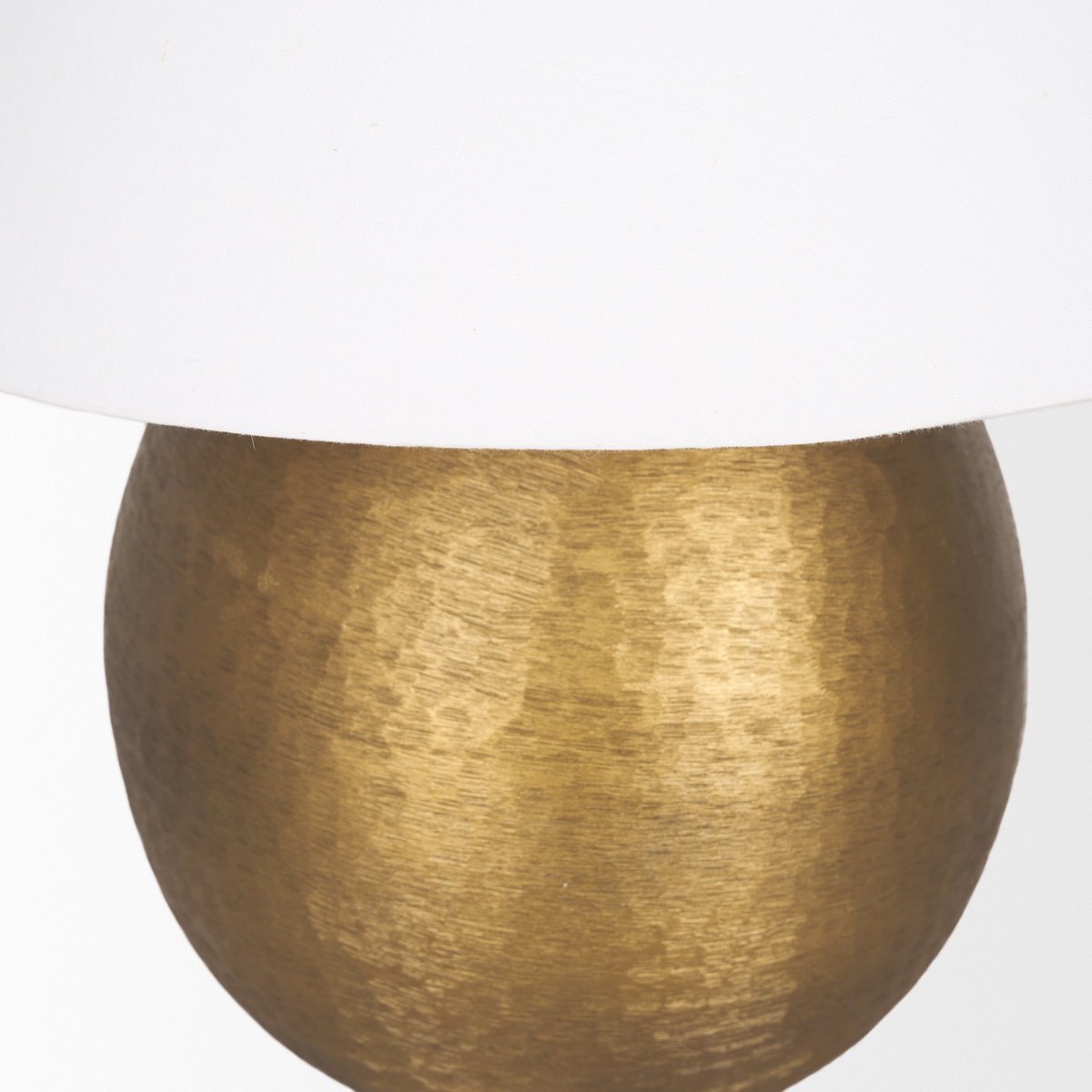 Sadiyah Antiqued Gold Brushed Metal with Cream Shade Table Lamp, by Mercana, 19.5" length x 19.5" width x 24" height View 9