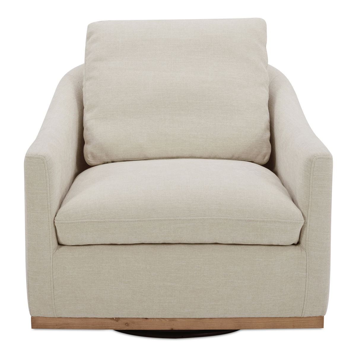 Linden Swivel Chair Soft Beige, Accent Chair by Moe's Home, 33" width x 28.35" height x 34" depth View 1