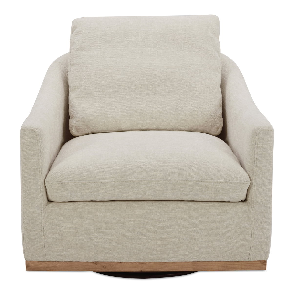 Linden Swivel Chair Soft Beige, Accent Chair by Moe's Home, 33" width x 28.35" height x 34" depth View 1
