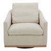 Linden Swivel Chair Soft Beige, Accent Chair by Moe's Home, 33" width x 28.35" height x 34" depth thumbnail 1