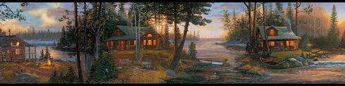 Cabin Fever Black & Brown Border